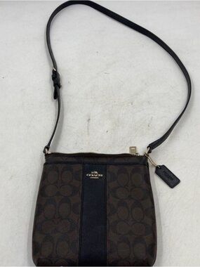 Coach Dark Brown Signature Canvas Crossbody Bag